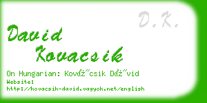 david kovacsik business card